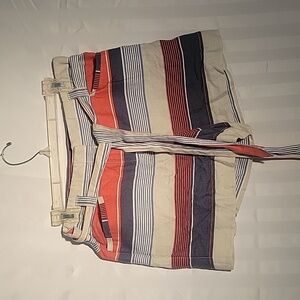Loft Outlet Womens Orange & Blue Stripe Shorts, Size: 4